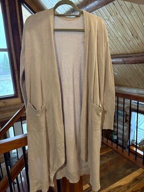 lululemon athletica Women's Beige Open-Front Drape Cardigan